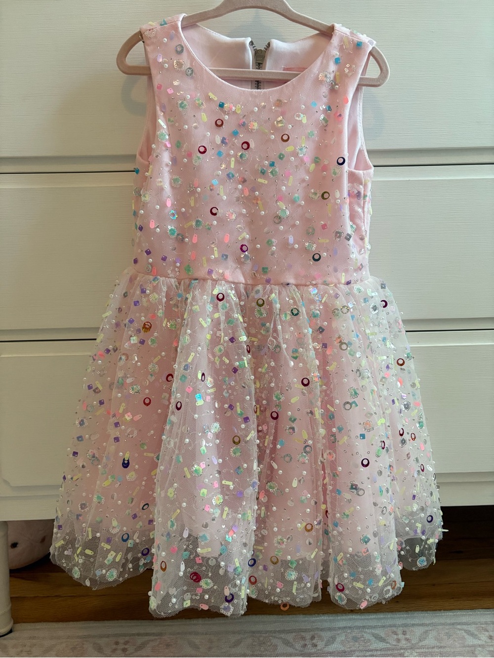 Zoe Ltd Pink Sequin Tulle Party Dress